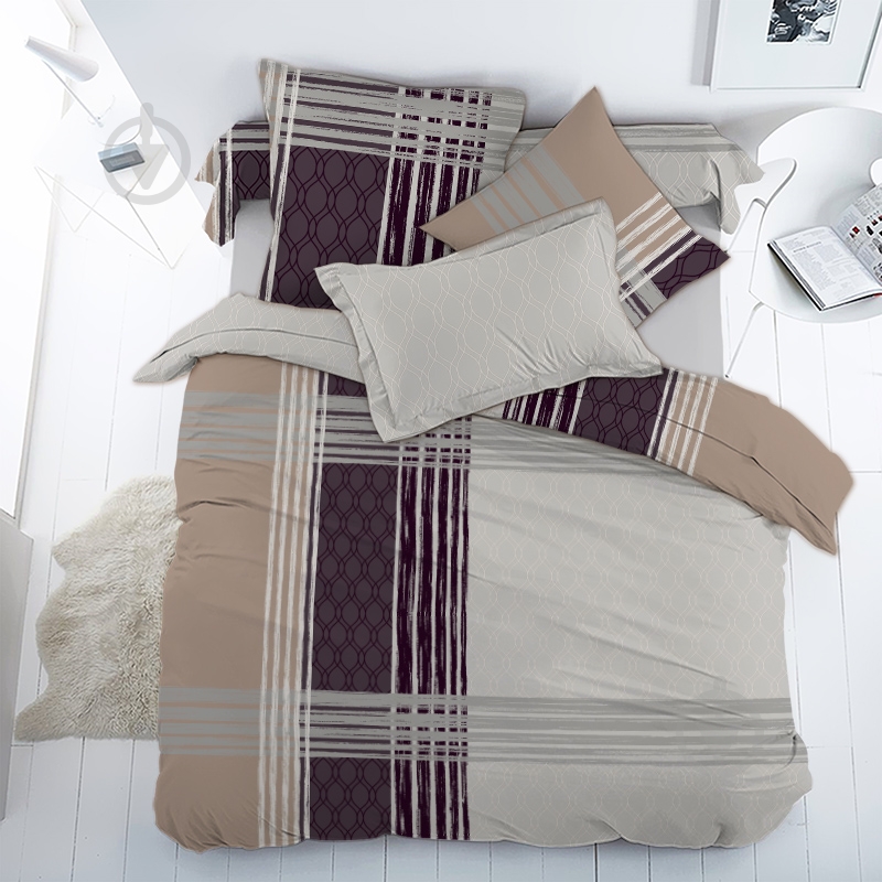 Комплект постельного белья 1.5 Бостон коричневый Ecotton - фото 1 Комплект постельного белья 1.5 Бостон коричневый Ecotton - фото 1
