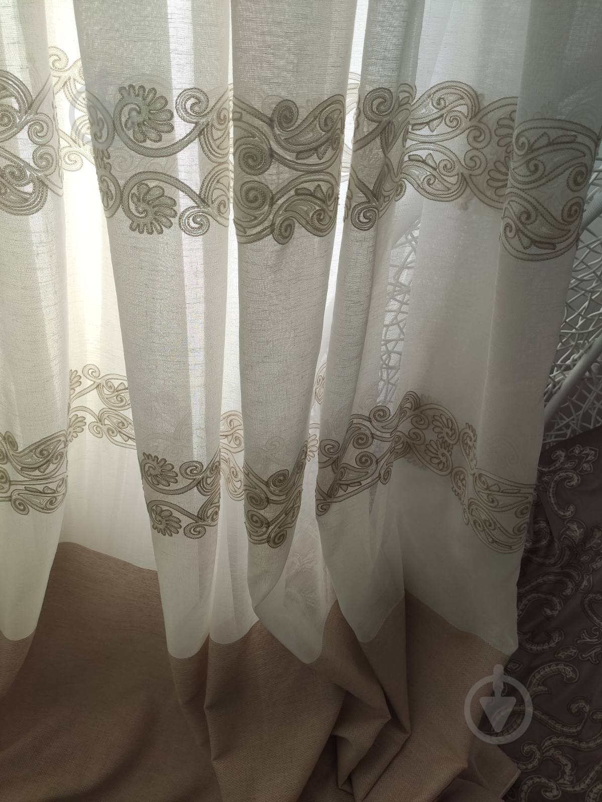 Тюль Барселона с вышивкой на льне 300x275 бежевый Декор-ін - фото 4 Тюль Барселона с вышивкой на льне 300x275 бежевый Декор-ін - фото 4