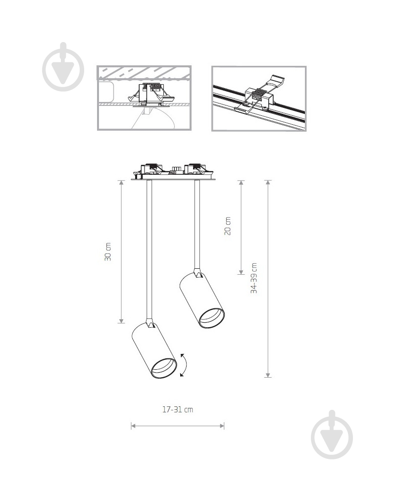 Спот Nowodvorski Mono Surface 2x10 Вт GU10 белый 7736 - фото 2