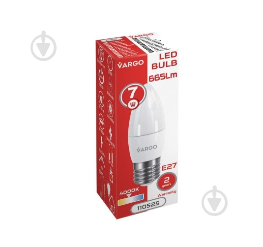 Лампа светодиодная VARGO V-110525 7 Вт C37 E27 220 В 4000 К 110525 - фото 3