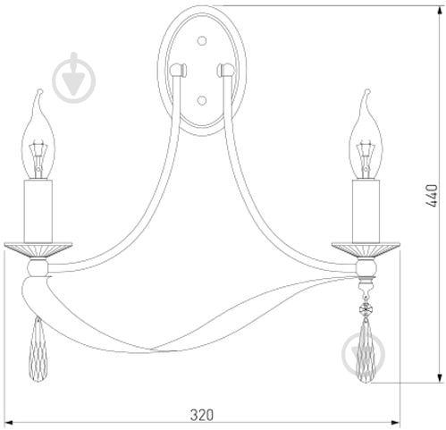 Бра Strotskis Adelia 2x60 Вт E14 хром 60064/2 - фото 4