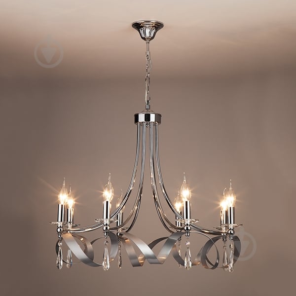 Люстра подвесная Strotskis Adelia 8x60 Вт E14 хром 60064/8 - фото 2
