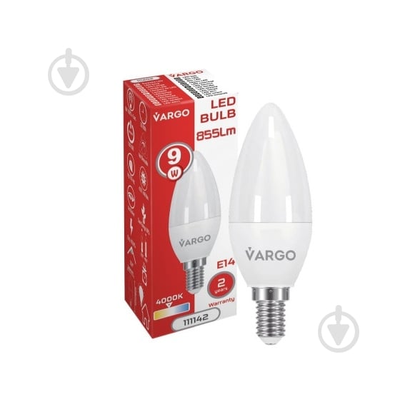 Лампа светодиодная VARGO V-111142 9 Вт C37 E14 220 В 4000 К 111142 - фото 3