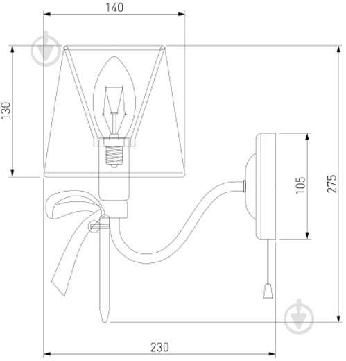 Бра Strotskis Terry 1x40 Вт E14 коричнево-белый 60066/1 - фото 5 Бра Strotskis Terry 1x40 Вт E14 коричнево-белый 60066/1 - фото 5