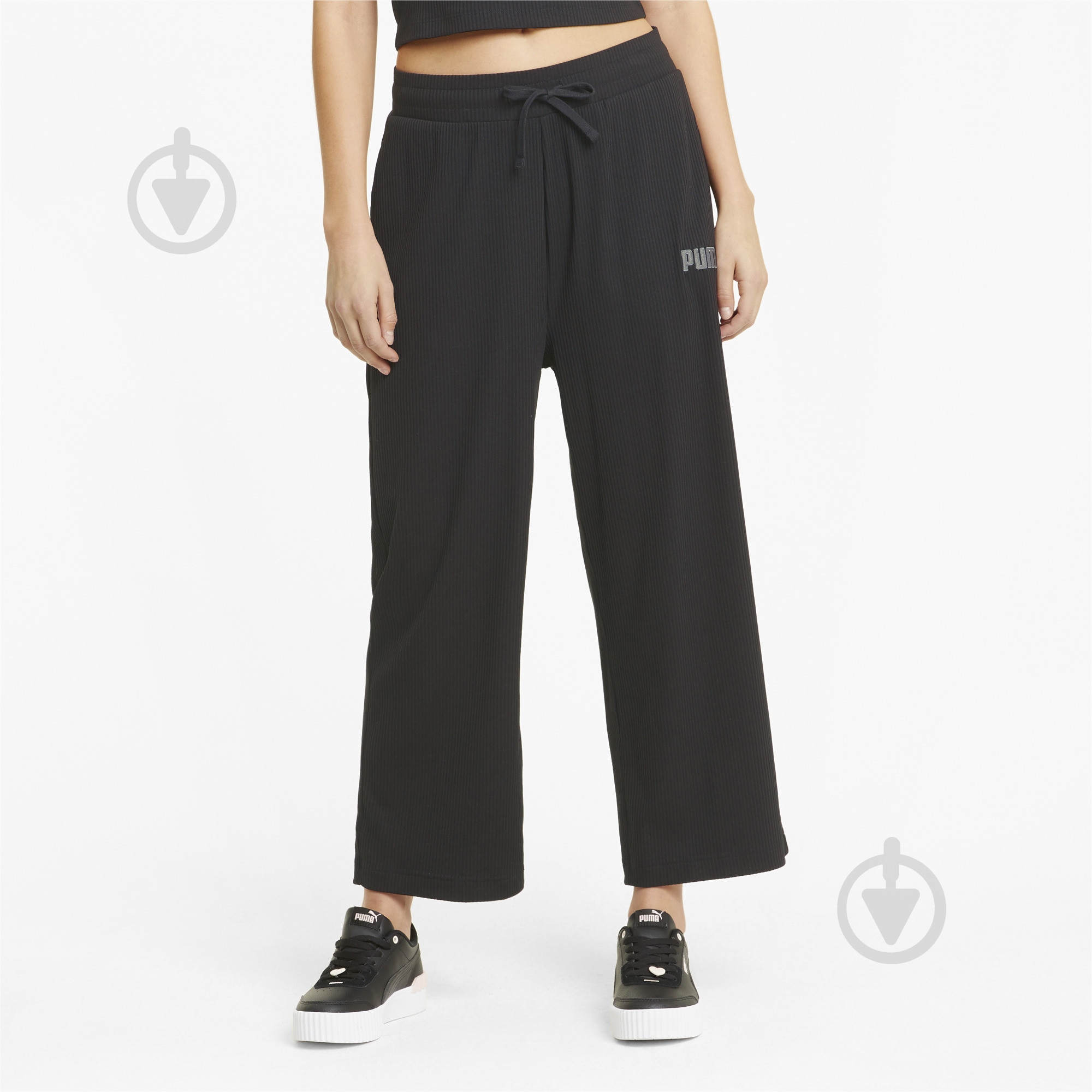 Брюки Puma Modern Basics Wide Pants 58593801 р. M черный - фото 1