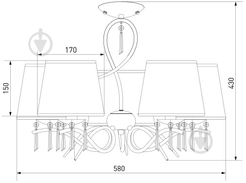 Люстра потолочная Strotskis Morise 5x40 Вт E14 хром/бежевый 70048/5 - фото 6 Люстра потолочная Strotskis Morise 5x40 Вт E14 хром/бежевый 70048/5 - фото 6