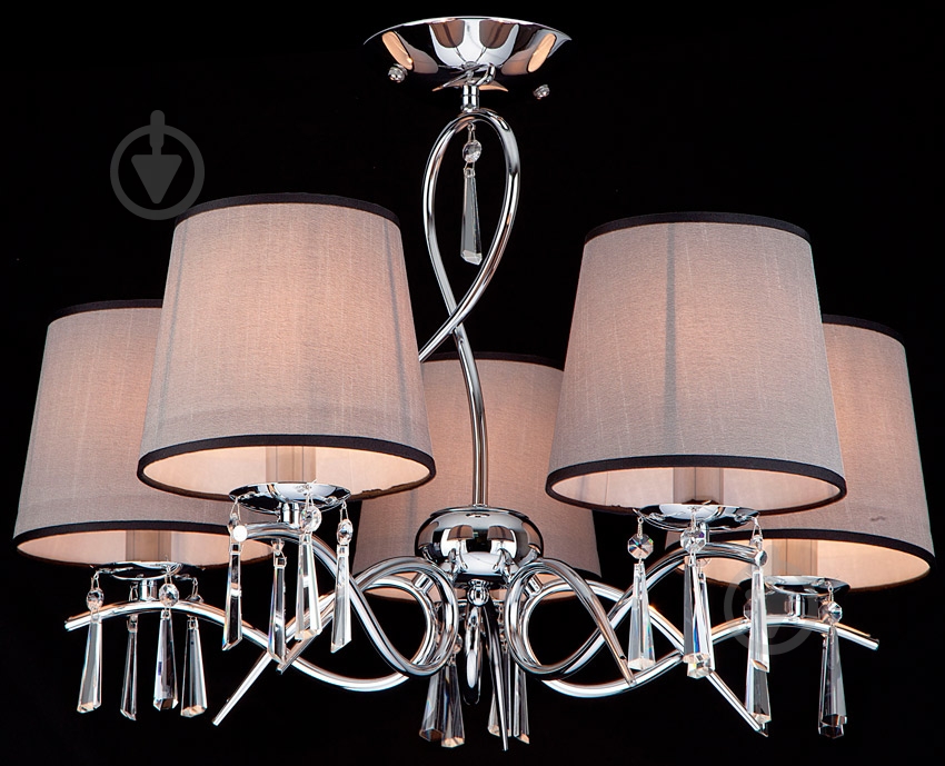 Люстра потолочная Strotskis Morise 5x40 Вт E14 хром/бежевый 70048/5 - фото 2 Люстра потолочная Strotskis Morise 5x40 Вт E14 хром/бежевый 70048/5 - фото 2