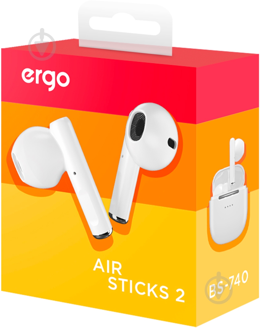 Навушники Ergo Air Sticks 2 white (BS-740W) - фото 8