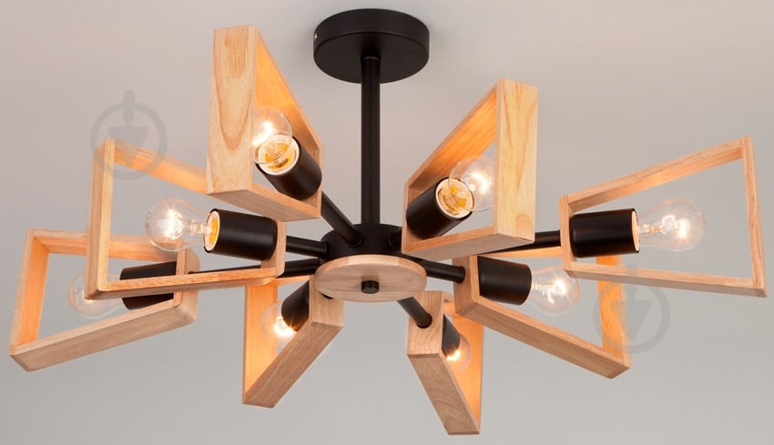 Люстра потолочная Strotskis Klark 8x40 Вт E27 черный/бежевый 70056/8 - фото 2