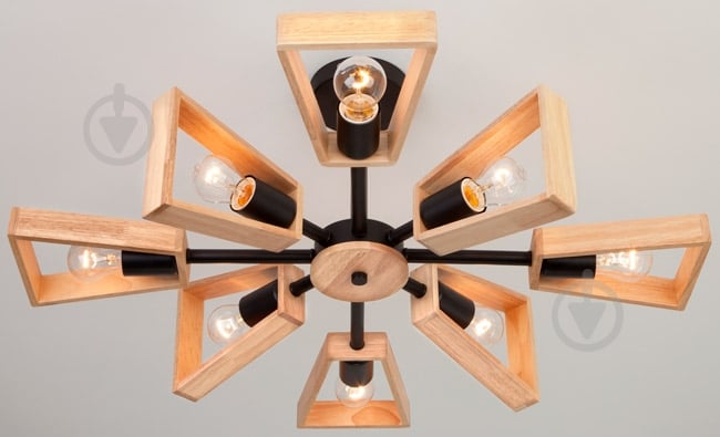 Люстра потолочная Strotskis Klark 8x40 Вт E27 черный/бежевый 70056/8 - фото 3