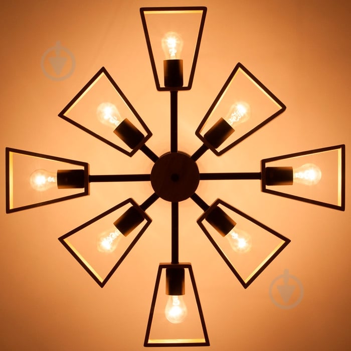 Люстра потолочная Strotskis Klark 8x40 Вт E27 черный/бежевый 70056/8 - фото 4