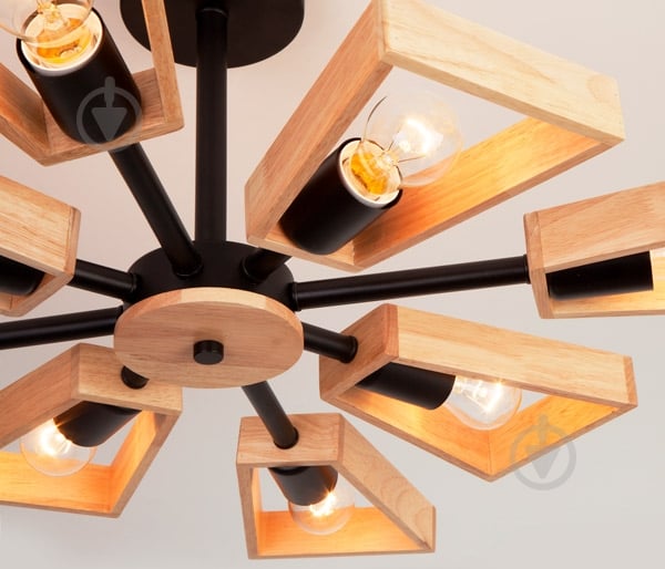 Люстра потолочная Strotskis Klark 8x40 Вт E27 черный/бежевый 70056/8 - фото 7