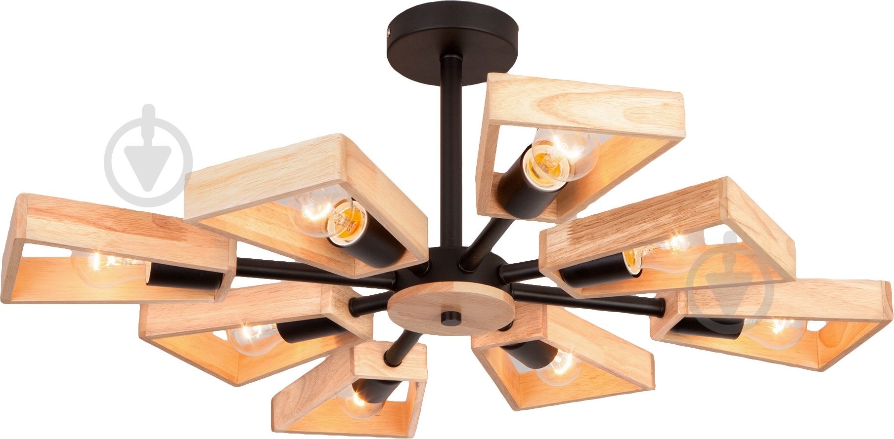 Люстра потолочная Strotskis Klark 8x40 Вт E27 черный/бежевый 70056/8 - фото 1