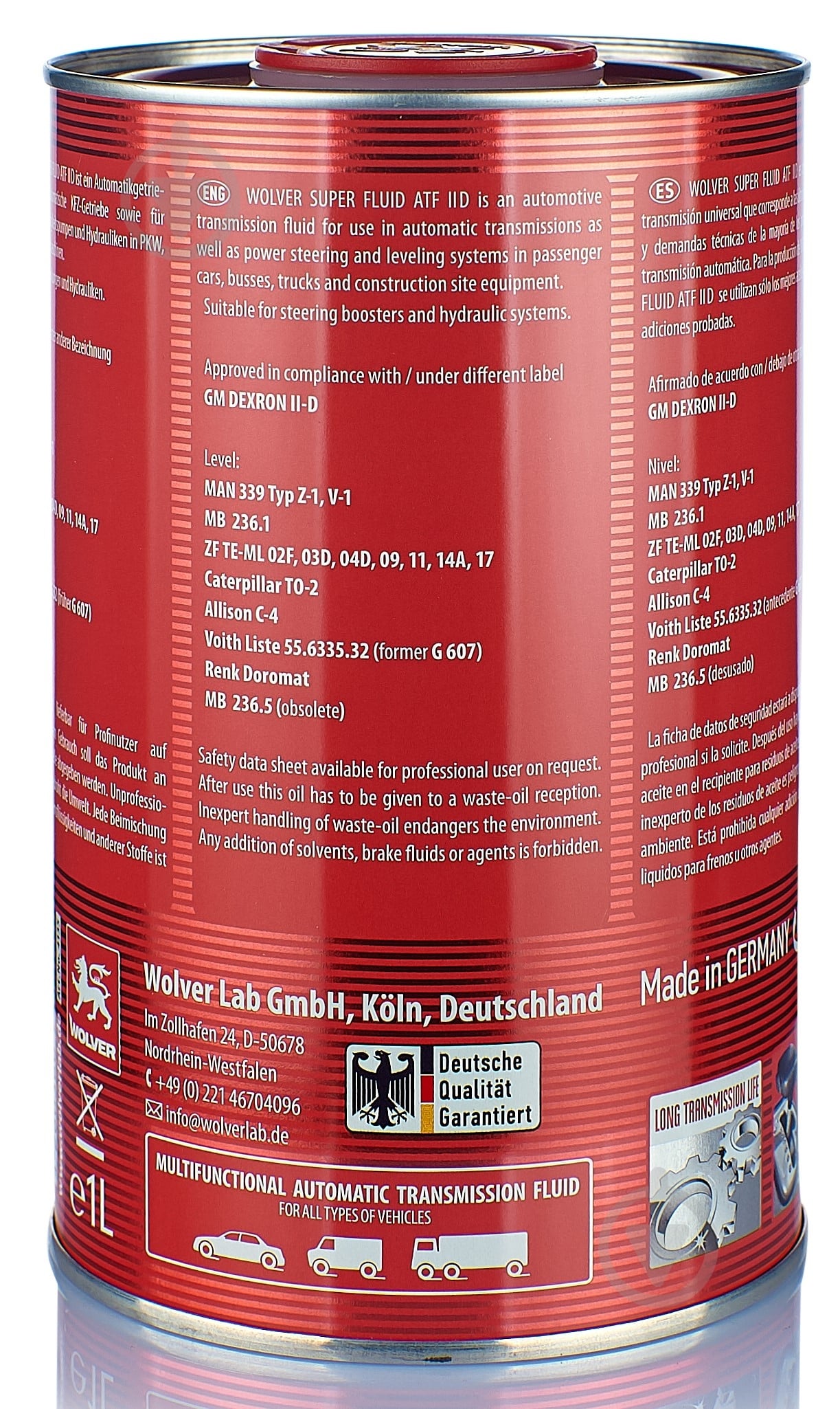 Масло трансмиссионное Wolver Super Fluid ATF IID 1 л - фото 2