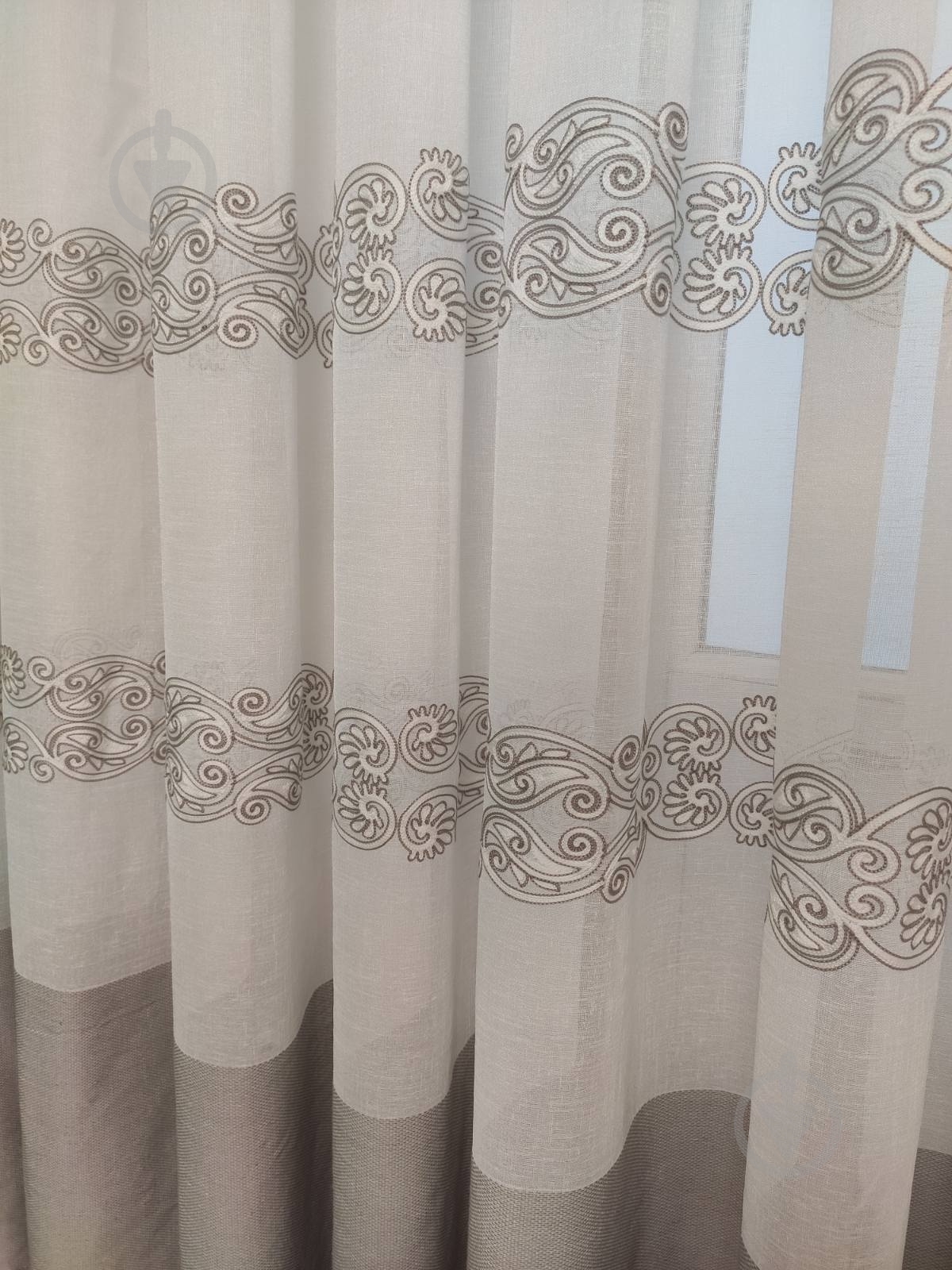 Тюль Барселона с вышивкой на льне 300x270 серый Декор-ін - фото 4 Тюль Барселона с вышивкой на льне 300x270 серый Декор-ін - фото 4