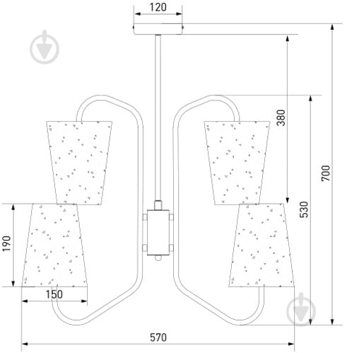 Люстра подвесная Strotskis Loretta 6x40 Вт E14 черный/бежевый 70060/6 - фото 6