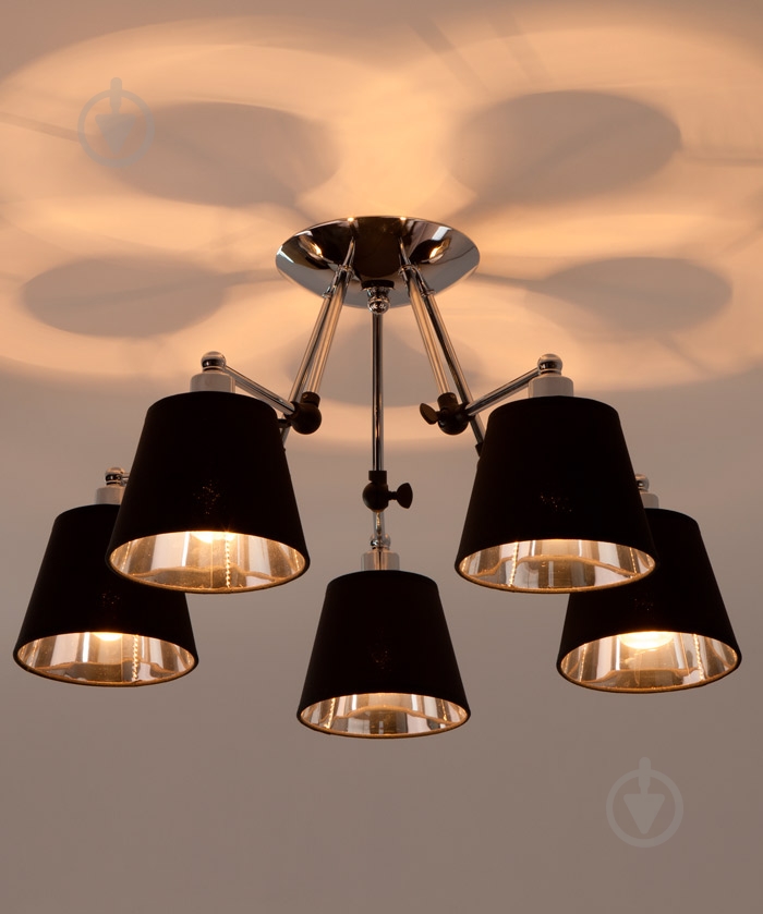 Люстра потолочная Strotskis Koby 5x40 Вт E14 хром/черный 70063/5 - фото 2