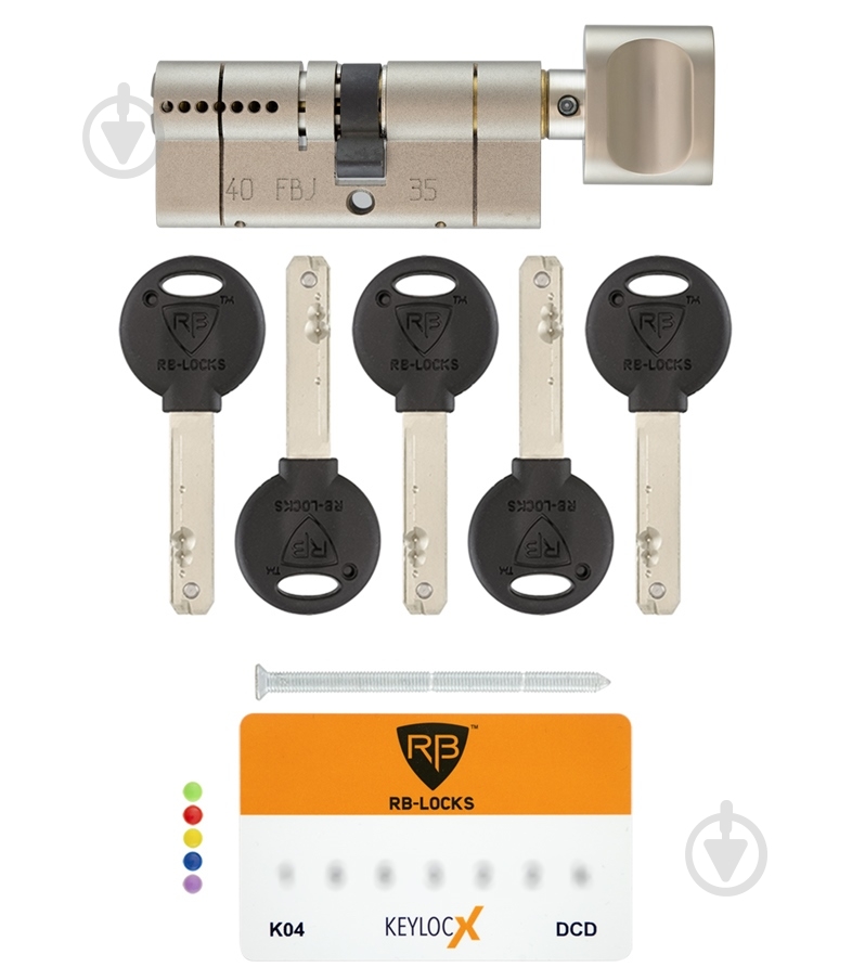 Цилиндр RB-LOCKS KEYLOCX 35x45 ключ-вороток 80 мм никель сатин - фото 5 Цилиндр RB-LOCKS KEYLOCX 35x45 ключ-вороток 80 мм никель сатин - фото 5