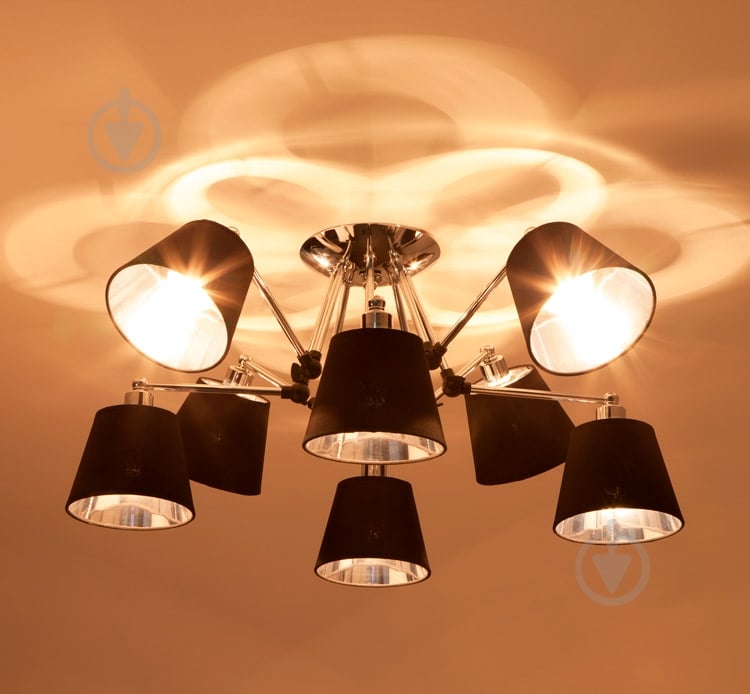 Люстра потолочная Strotskis Koby 8x40 Вт E14 хром/черный 70063/8 - фото 3