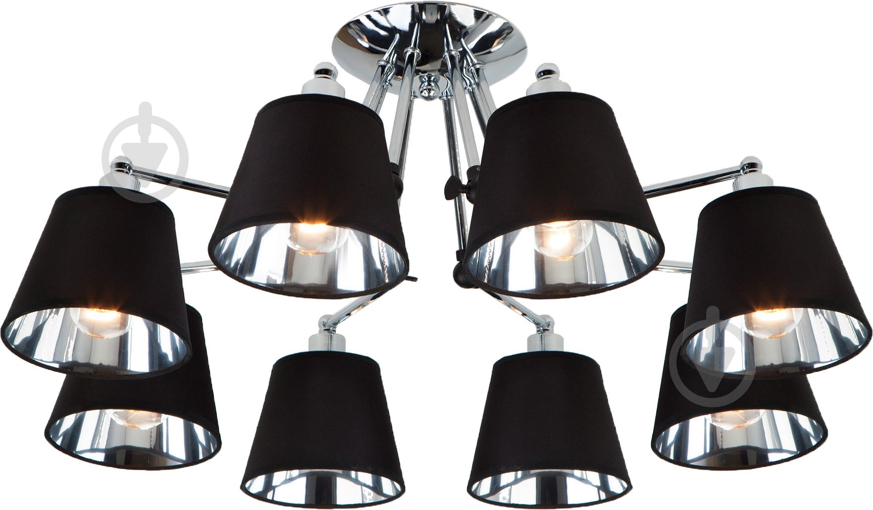 Люстра потолочная Strotskis Koby 8x40 Вт E14 хром/черный 70063/8 - фото 1