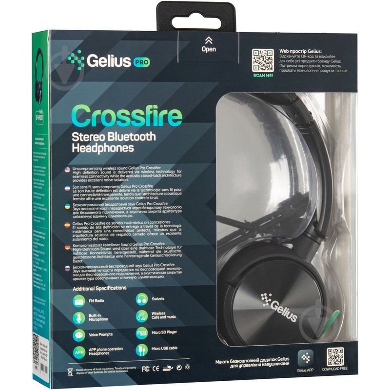 Наушники Gelius Pro Crossfire GP black (HP-007) - фото 10 Наушники Gelius Pro Crossfire GP black (HP-007) - фото 10