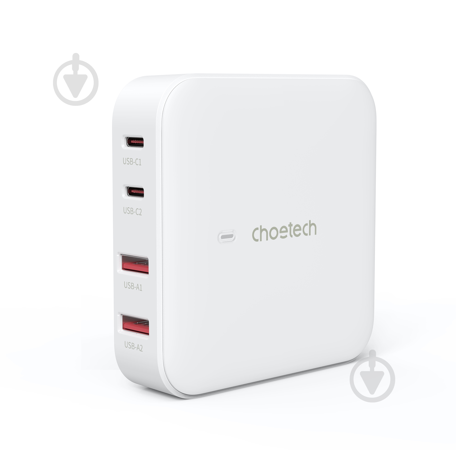 Зарядное устройство Choetech GaN, 2 USB-A / 2 USB-C, 100Вт, QC3.0/PD/PPS - фото 1
