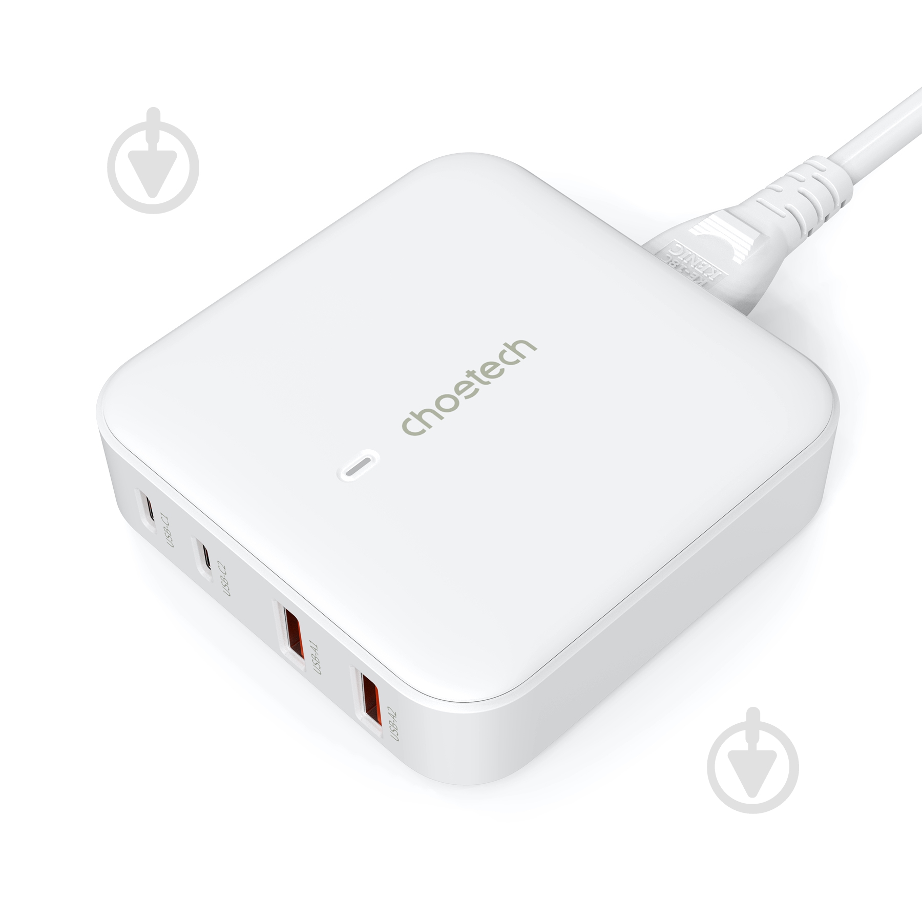 Зарядное устройство Choetech GaN, 2 USB-A / 2 USB-C, 100Вт, QC3.0/PD/PPS - фото 2