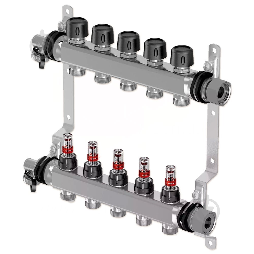 Коллектор Uponor 1088864 (нержавейка) с расходомерами Smart S Ø1 НГ x 13 х 3/4″ - фото 1 Коллектор Uponor 1088864 (нержавейка) с расходомерами Smart S Ø1 НГ x 13 х 3/4″ - фото 1