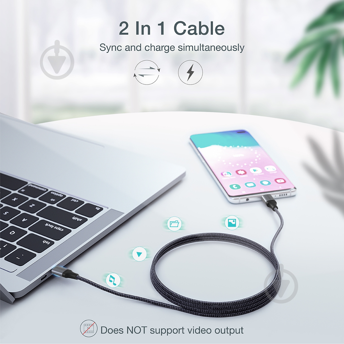 Кабель Choetech USB 2.0 USB-CUSB-C 60 ватт 1,2 м черный (XCC-1003-BK) - фото 7