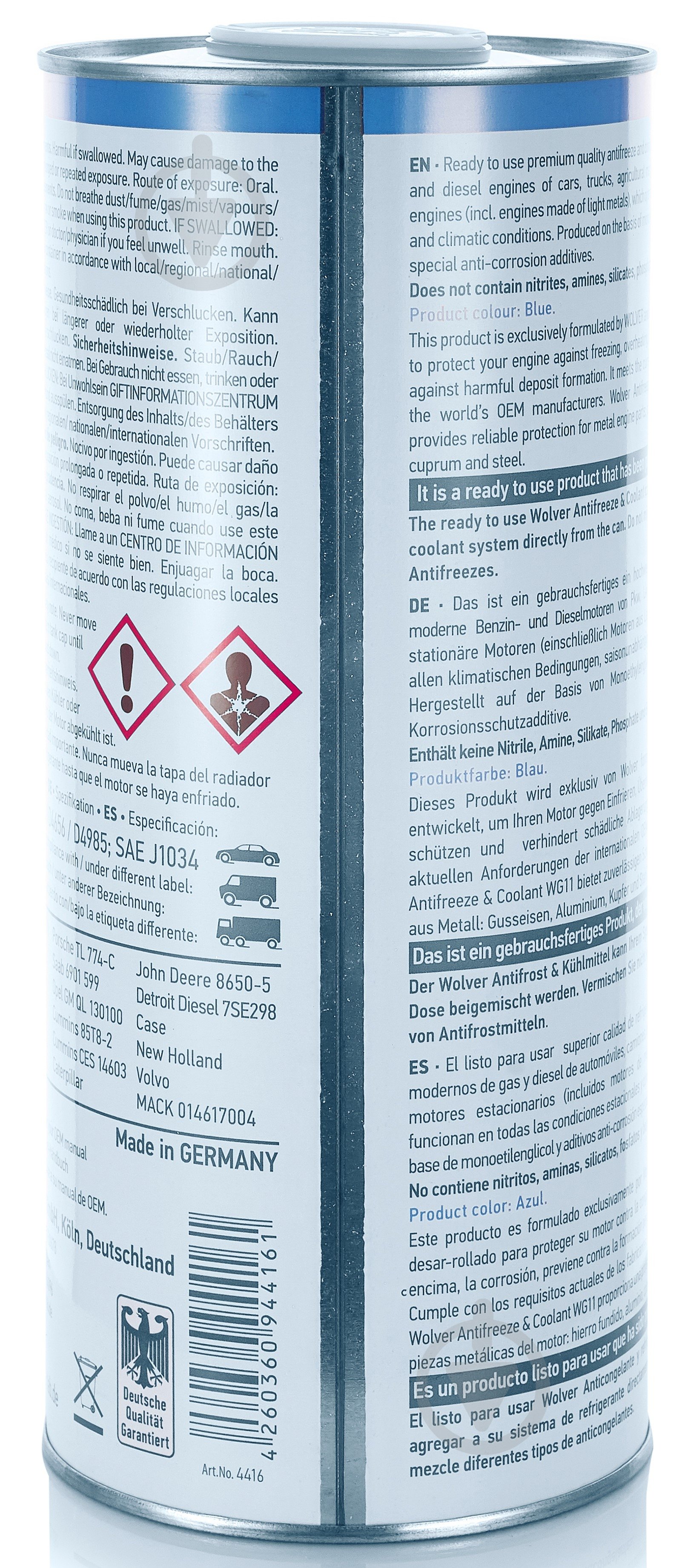 Антифриз Wolver Ready to Use WG11 G11 від -40 до +110 готовий 1,5 л блакитний/синій - фото 3 Антифриз Wolver Ready to Use WG11 G11 від -40 до +110 готовий 1,5 л блакитний/синій - фото 3