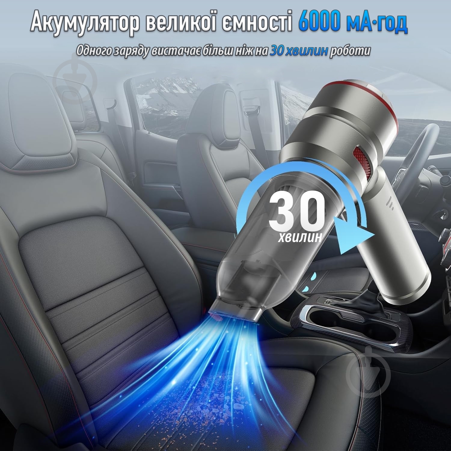 Пылесос автомобильный Suitu ST-6659 Silver Red - фото 8