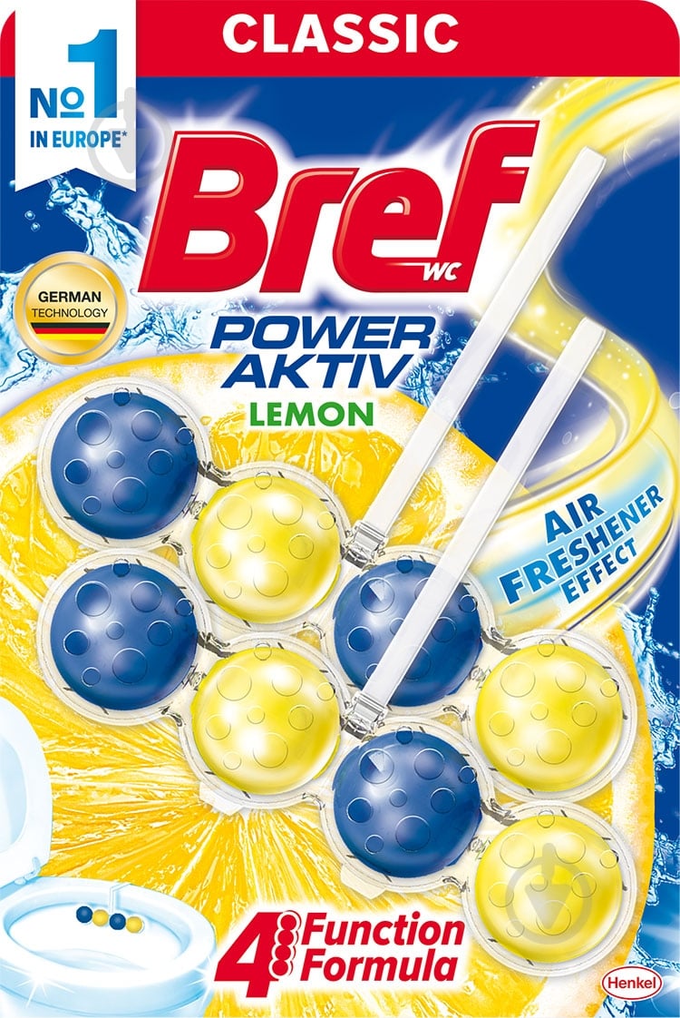 Туалетний блок Bref Сила-Актив Лимонна свіжість 2x51 г - фото 1 Туалетний блок Bref Сила-Актив Лимонна свіжість 2x51 г - фото 1