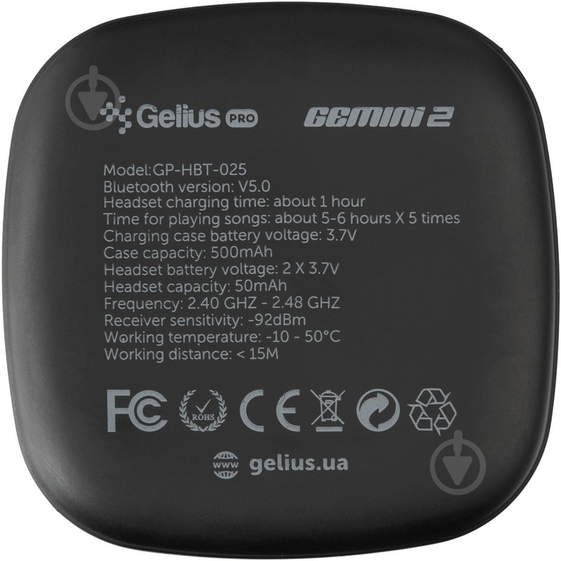Наушники Gelius Pro Twins Gemini 2 black (HBT-025) - фото 8