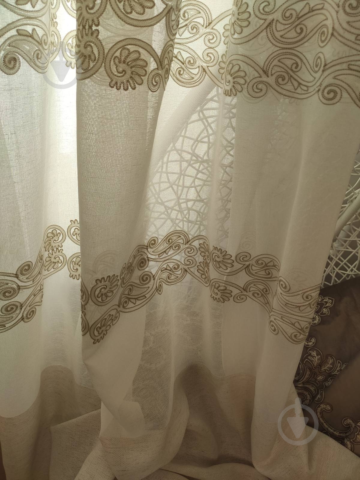 Тюль Барселона з вишивкою на льоні 700х270 світло-бежевий Декор-ін - фото 5 Тюль Барселона з вишивкою на льоні 700х270 світло-бежевий Декор-ін - фото 5