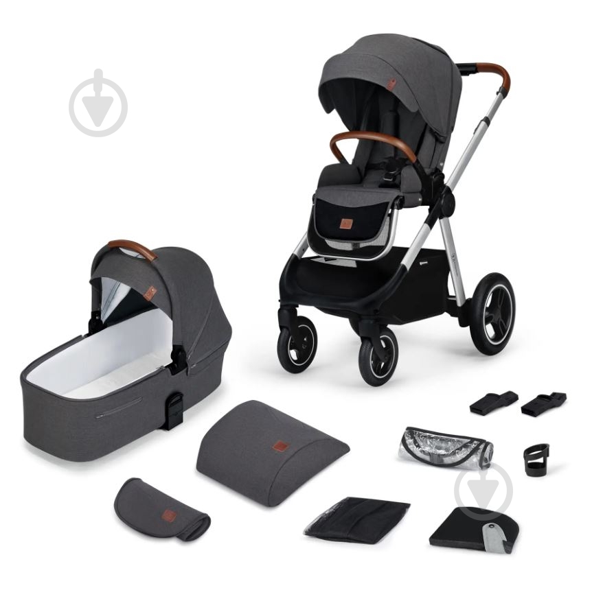Коляска универсальная 2 в 1 Kinderkraft Everyday Dark Gray KSEVER00DGR2000 - фото 2