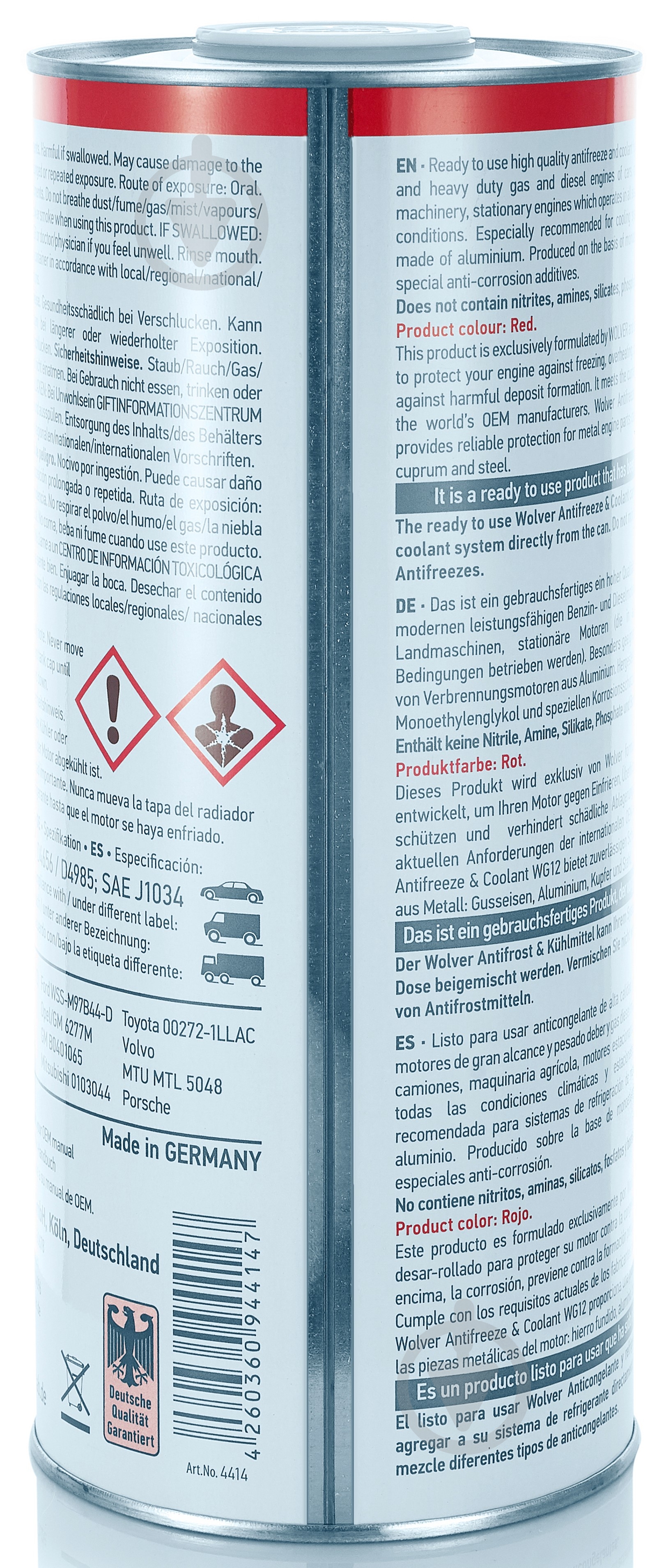 Антифриз Wolver Ready to Use WG G12 от -40 до +110 готовый 1,5 л красный - фото 3 Антифриз Wolver Ready to Use WG G12 от -40 до +110 готовый 1,5 л красный - фото 3