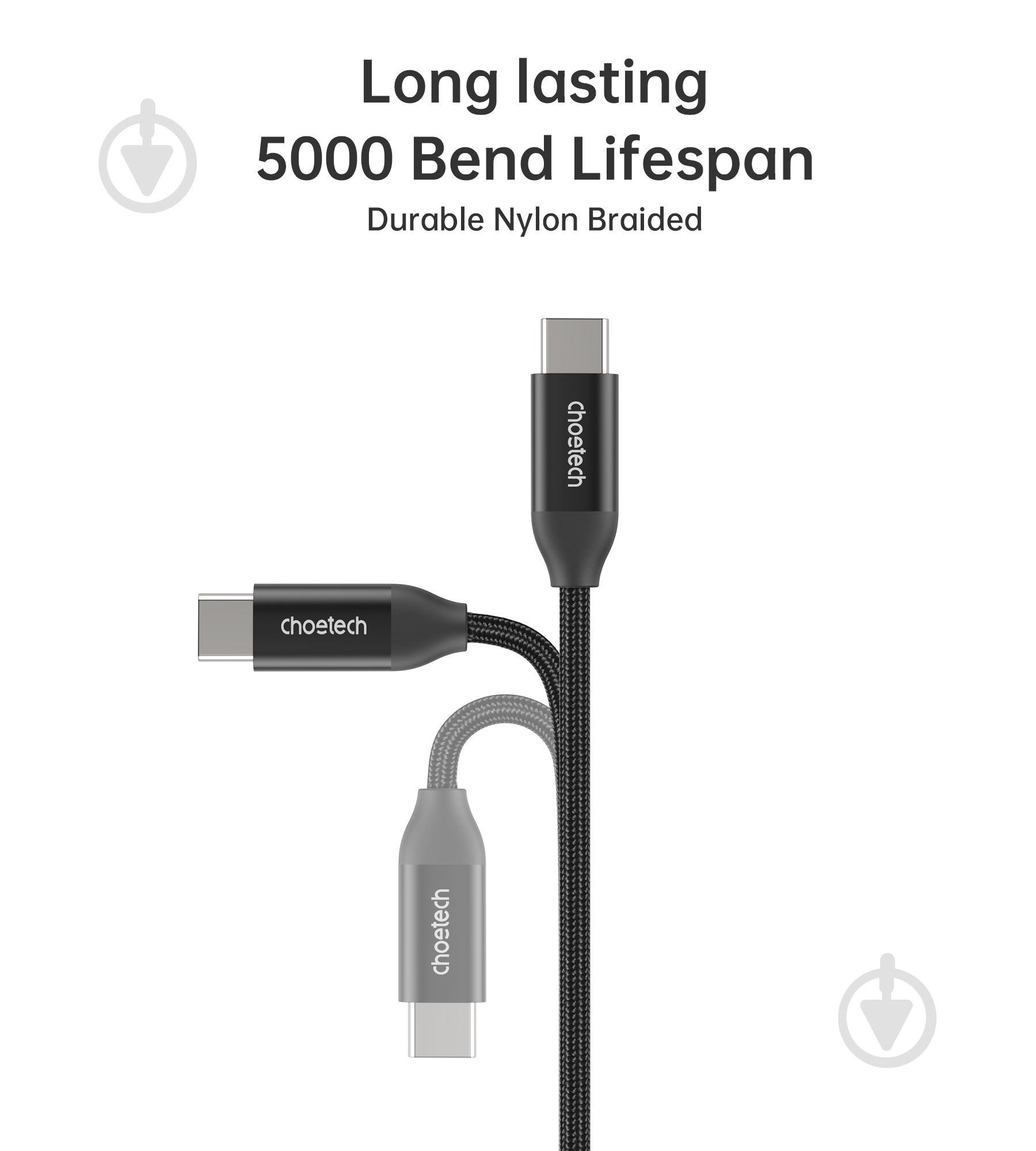 Кабель Choetech USB 2.0, Type-C, 240 Вт 1 м black (XCC-1035-BK) - фото 3