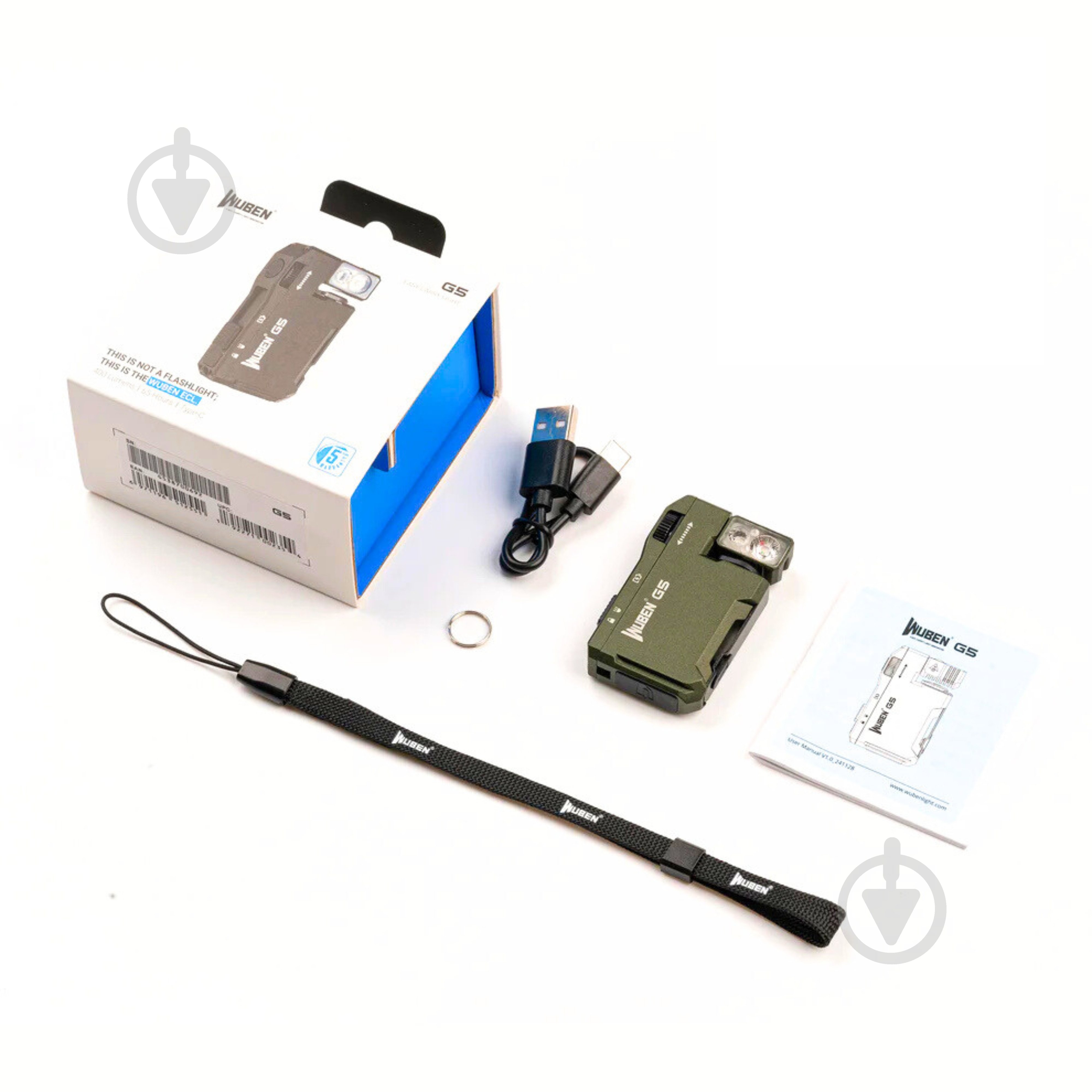 Ліхтарик кишеньковий Wuben G5, 82 м, 65 год, RGB на 7 кольорів, магніт, 450 мА·г, EDC, ультракомпактний Зелений 400 Lm - фото 19 Ліхтарик кишеньковий Wuben G5, 82 м, 65 год, RGB на 7 кольорів, магніт, 450 мА·г, EDC, ультракомпактний Зелений 400 Lm - фото 19