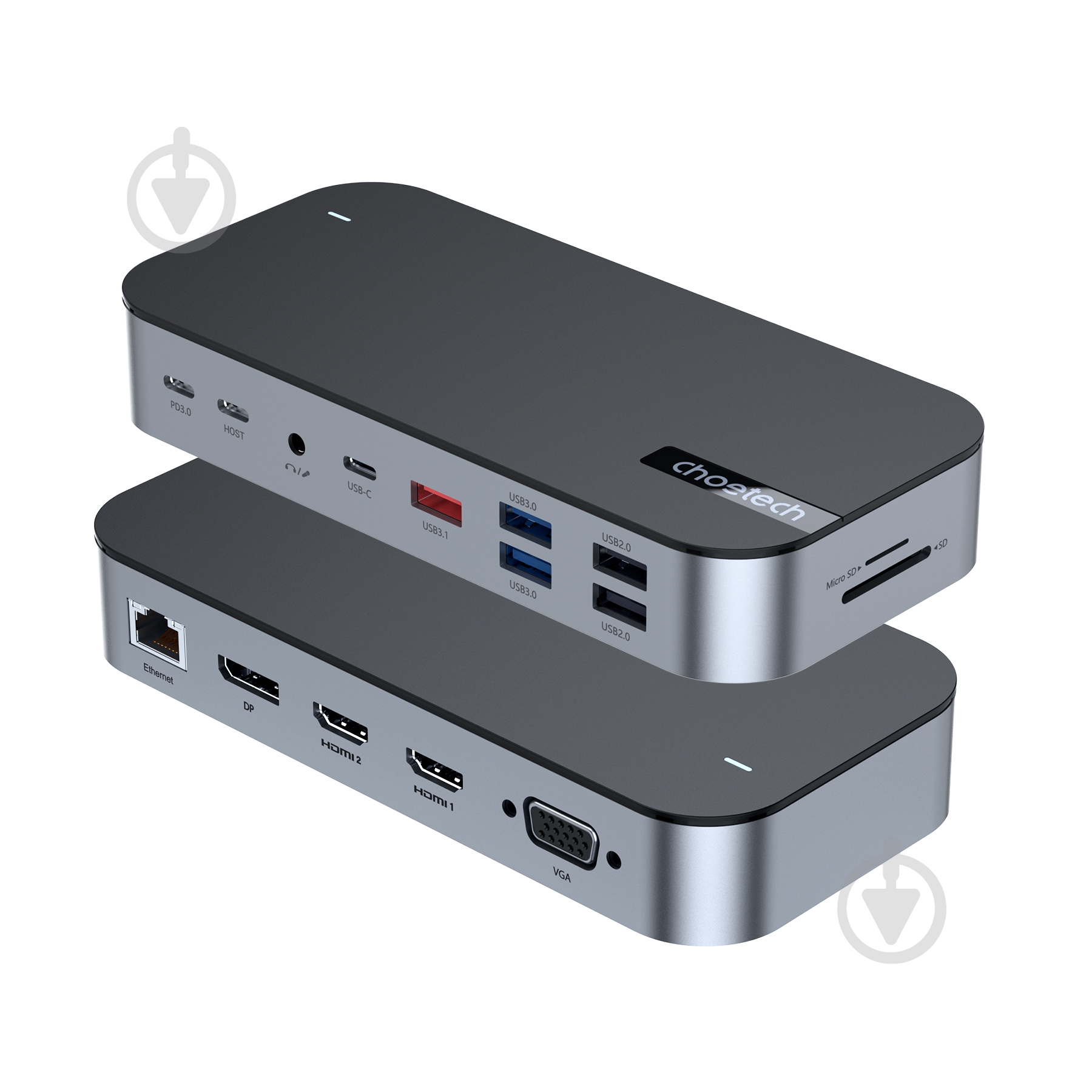 Док-станция Choetech USB-C 15-в-1, алюминий - фото 3