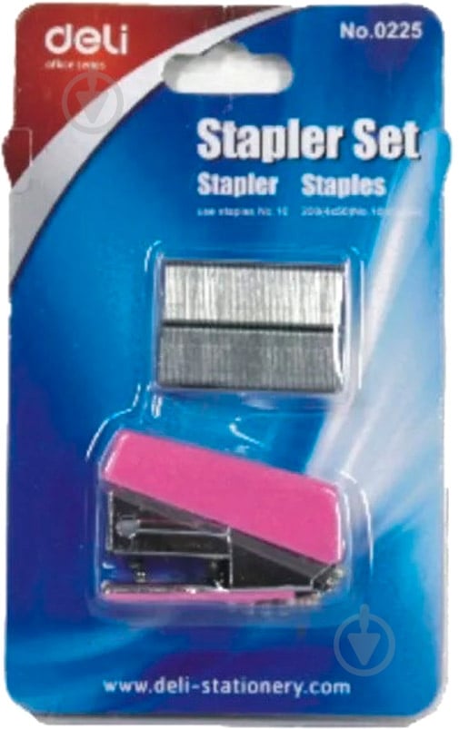 Степлер 0225 №10 мини-брелок со скобами Deli - фото 1 Степлер 0225 №10 мини-брелок со скобами Deli - фото 1