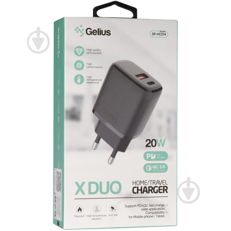 Зарядний пристрій Gelius Pro X-Duo GP-HC014 USB / Type-C QC3.0 / PD20W Black (2099900851827) - фото 7