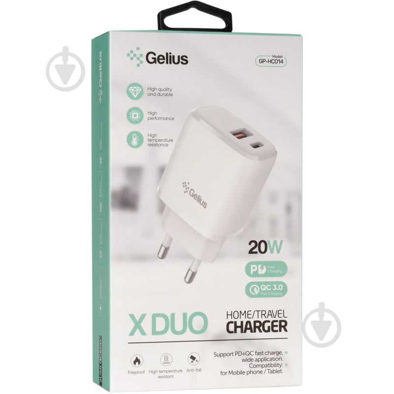 Зарядний пристрій Gelius Pro X-Duo GP-HC014 USB / Type-C QC3.0 / PD20W White (2099900851834) - фото 7