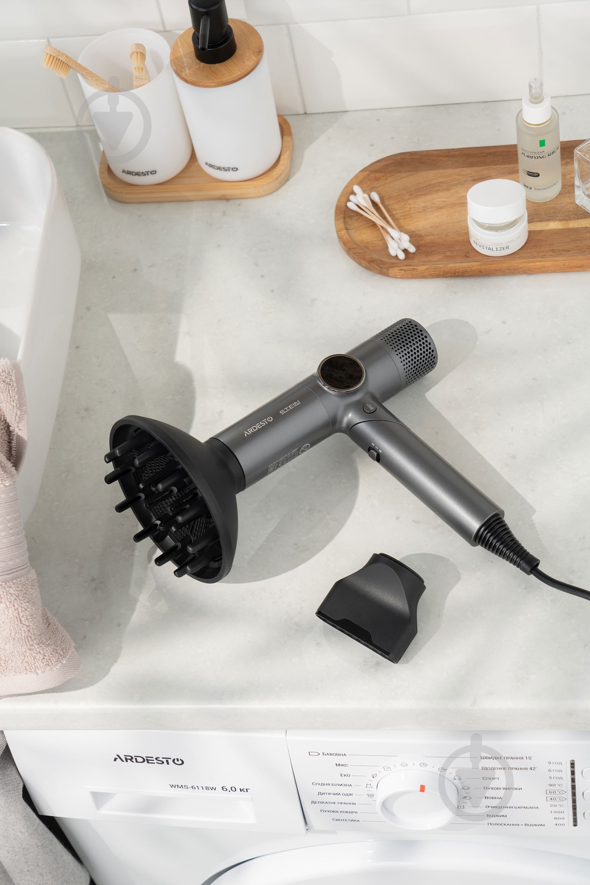 Фен Ardesto Stein HD-Y1000ST Серый - фото 16