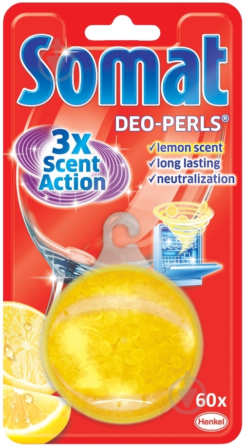 Освіжувач для посудомийних машин Somat Deo Pearls Лимон 1 шт. - фото 1