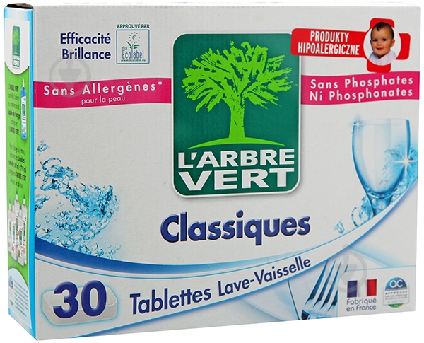 Таблетки для посудомийних машин L'Arbre Vert Classiqves 30 шт. - фото 1