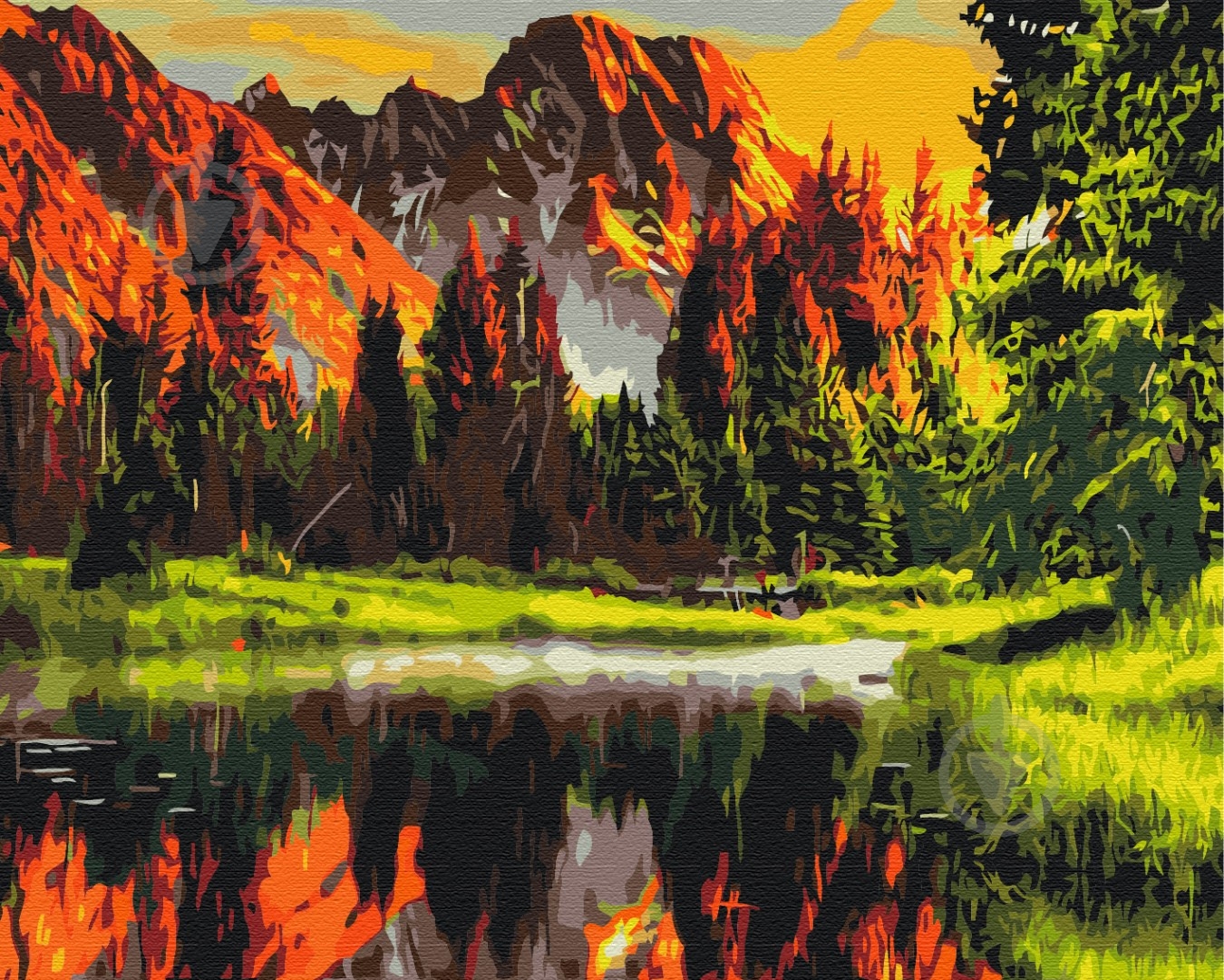 Картина за номерами Захід в гірській долині BS3348 40x50 см Brushme - фото 1