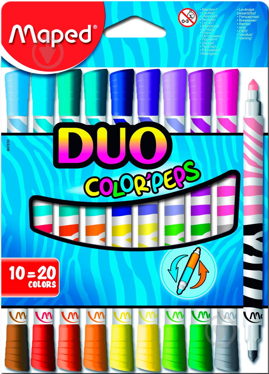 Фломастеры Color Peps Duo 20 цветов Maped - фото 1