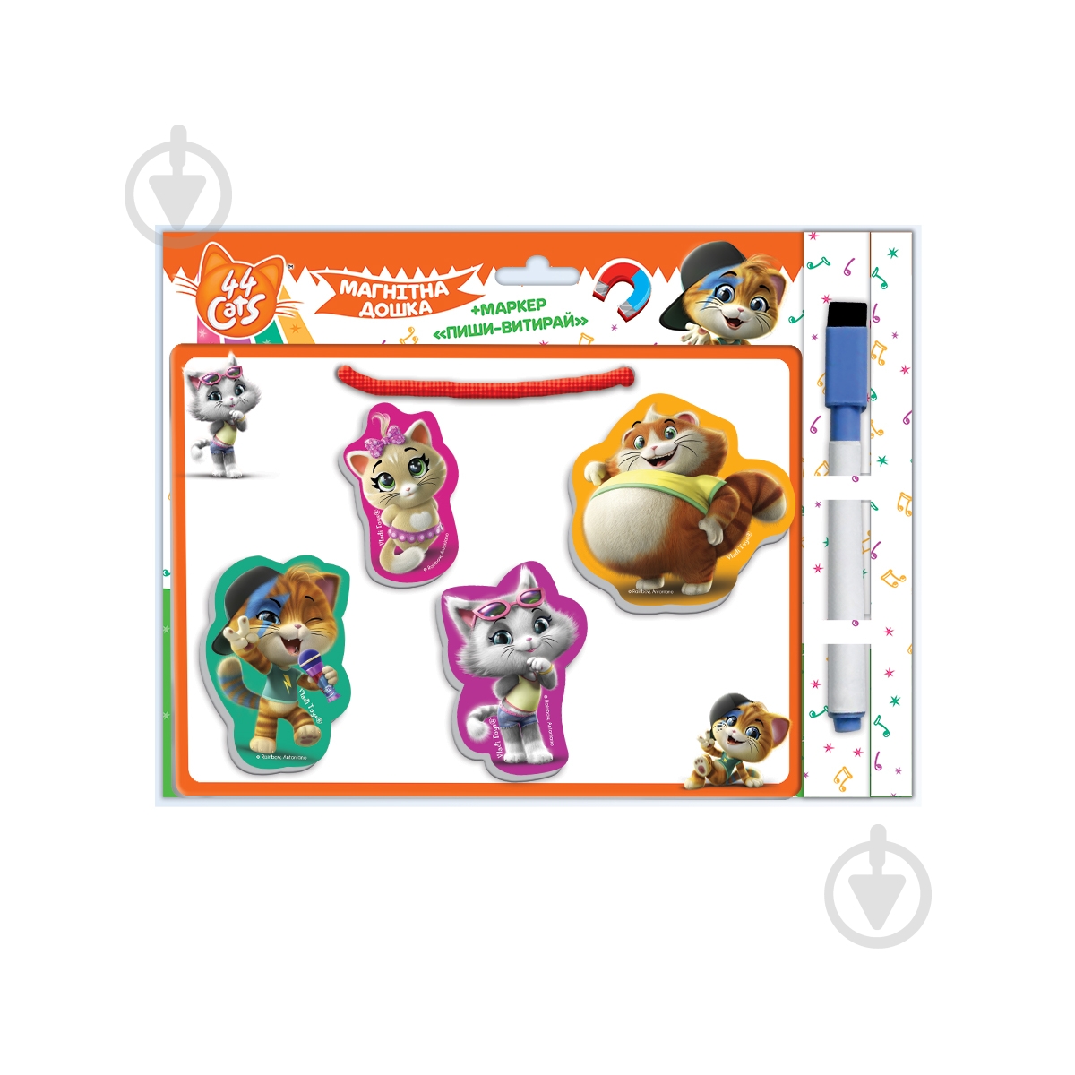 Дошка магнітна Vladi Toys 44 Коти «Пиши-витирай» з маркером VT3601-09 - фото 1