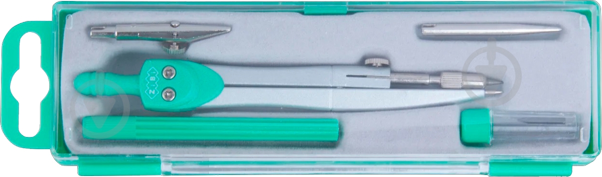 Готовальня BASIS 5 предмета зеленый ZB.5304BS-04 ZiBi - фото 1 Готовальня BASIS 5 предмета зеленый ZB.5304BS-04 ZiBi - фото 1