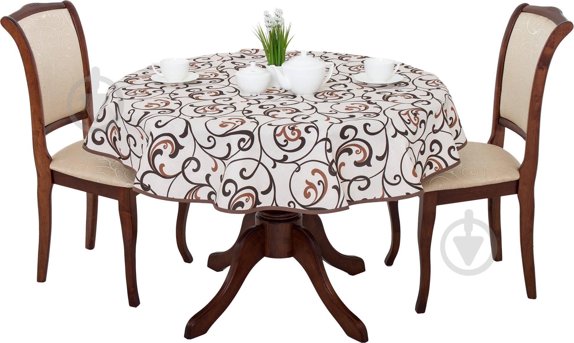 Скатерть Тирамису Ø 140 см коричневый Теамо - фото 1 Скатерть Тирамису Ø 140 см коричневый Теамо - фото 1